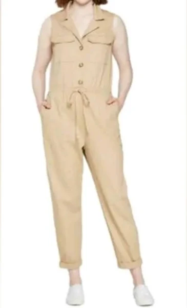 Wild Fable Tan/Khaki Utility Jumpsuit 