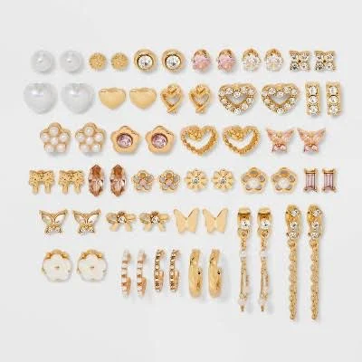 Wild Fable Butterfly Flower Heart Hoop and Stud Earring Set